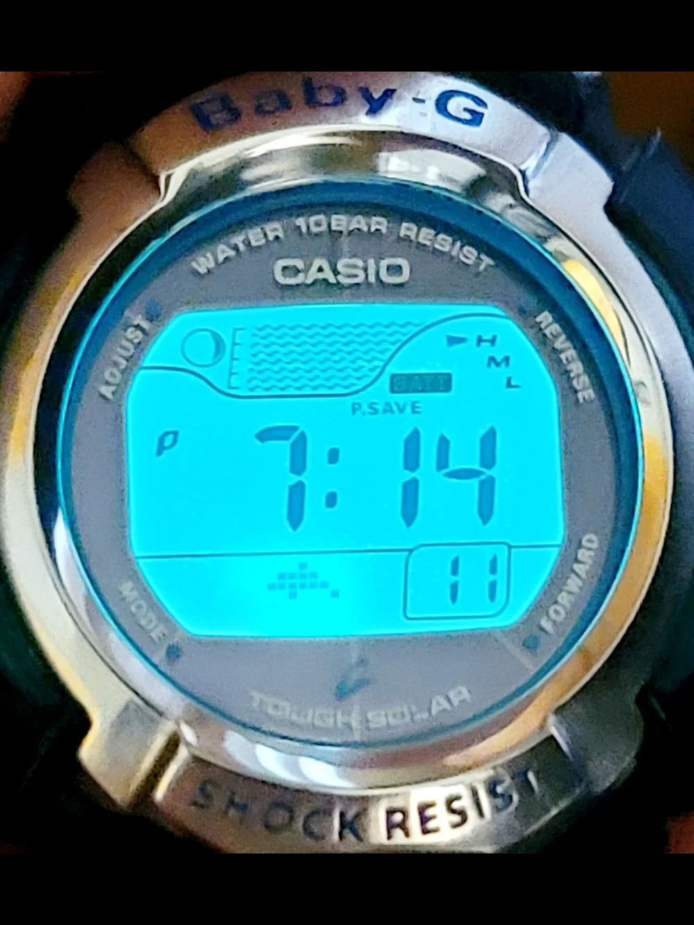 Casio Baby-G BGX-220 Tough Solar Tide Graph Blue Digital Watch Module 2611 Japan